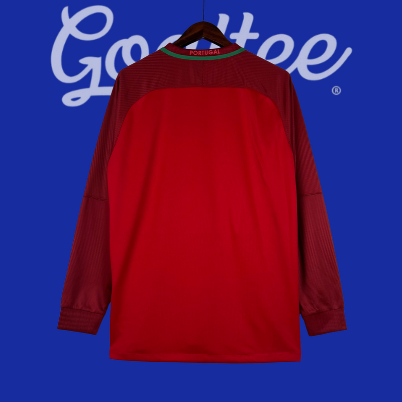 Camiseta Portugal 2016 EUROCOPA (Manga Larga Retro)